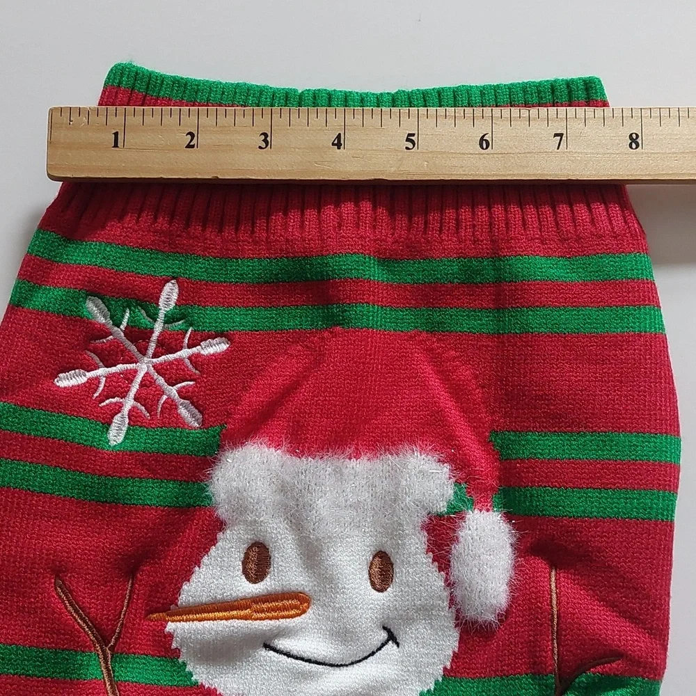 Dog christmas sweater snowman‎ red size L